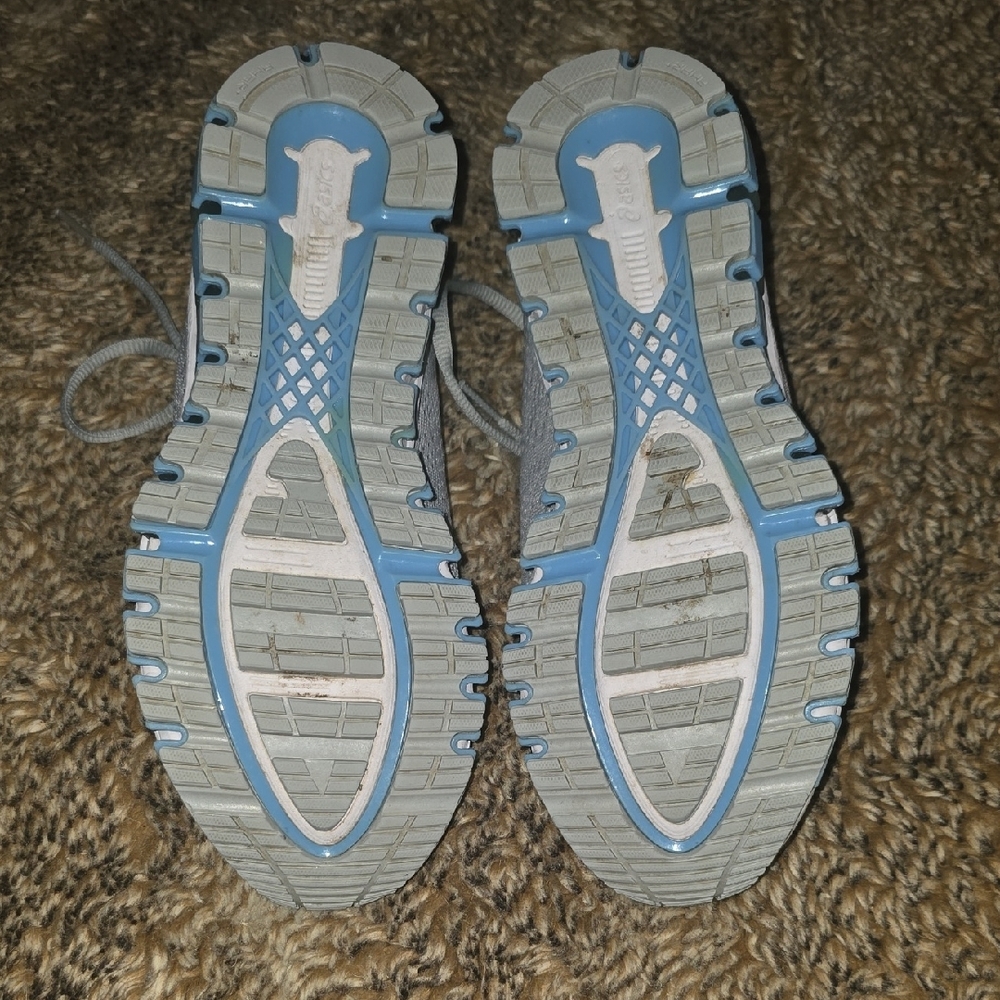 Asics Silver and Blue Athletic Shoes - Picture 8 of 9
